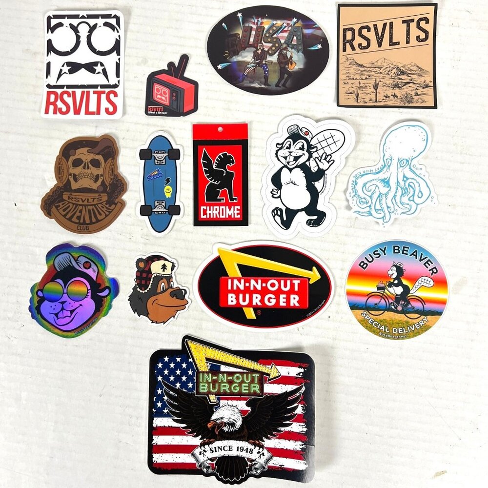 RSVLTS Busy Beaver In-N-Out Burger 14 Sticker Bundle Roosevelts Chrome Socco